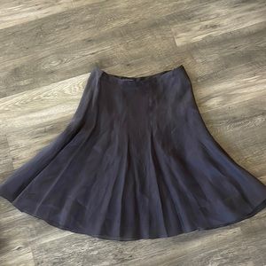 Banana Republic silk flare skirt black Womens Sz 10 side zipper